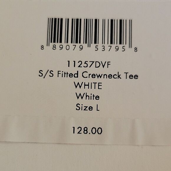 DIANE VON FURSTENBERG White Ribbed Crewneck Tee Size Large NWT - Picture 7 of 9